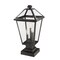 Z-Lite Talbot 3 Light Outdoor Pier Mounted Fixture, Black & Clear Beveled 579PHBS-SQPM-BK - alternate 2